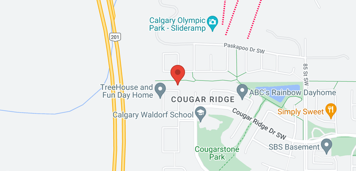 map of 60 COUGARSTONE MR SW
